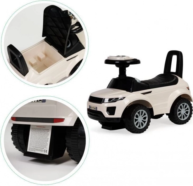 ECOTOYS Voiture à pousser avec mélodies blanche