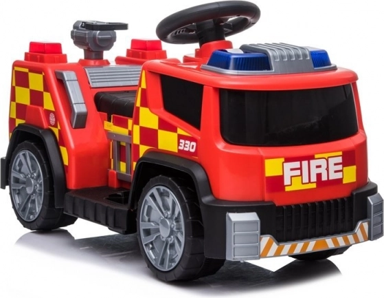Voiture de pompier électrique pour enfants à batterie rouge