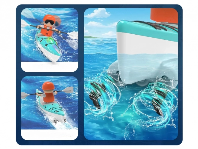 Jouet kayak télécommandé avec rameur