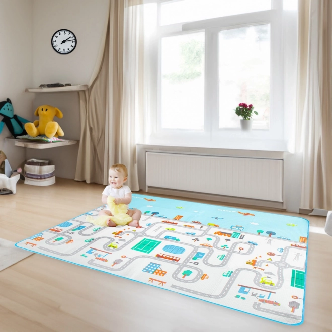 Tapis de jeu thermo pour enfants 180x200 cm - ville
