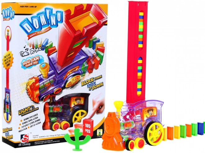Train interactif avec effet domino
