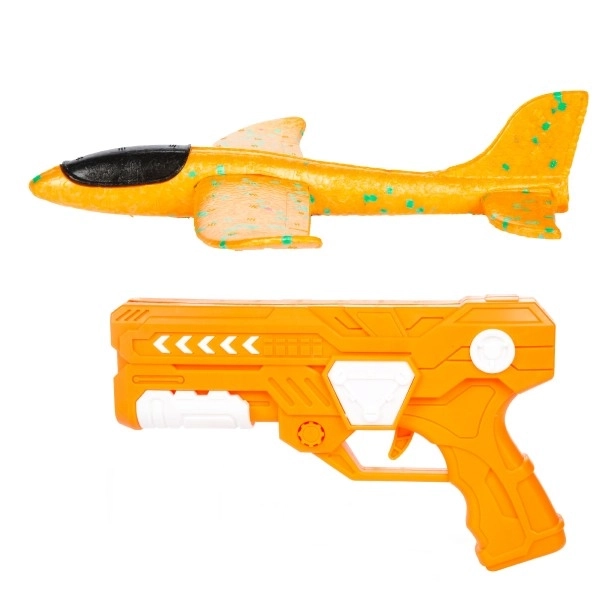 Avion en mousse à lancé automatique avec pistolet