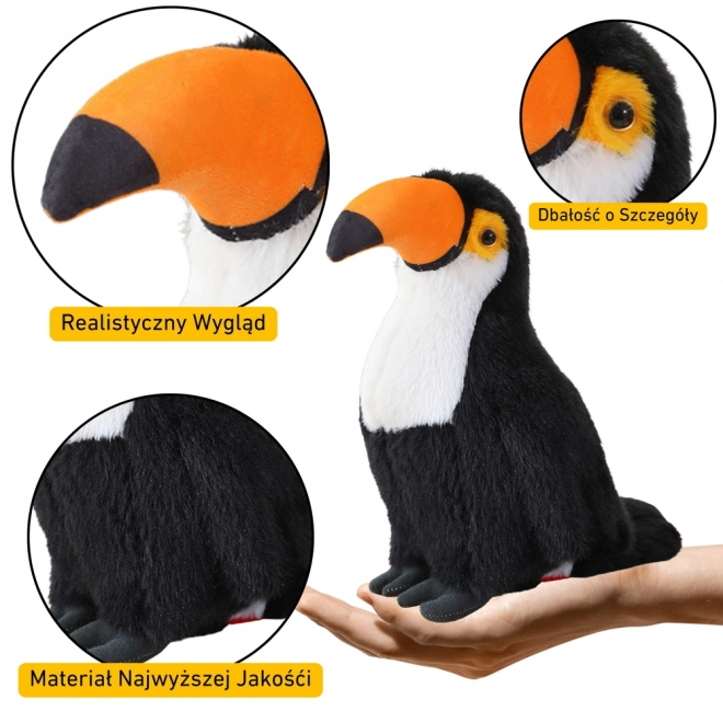 Jouet en peluche toucan blanc 30 cm