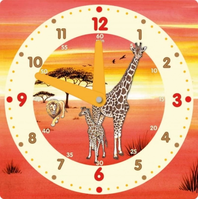 Horloge en papier colorée 21x21cm avec Krtek