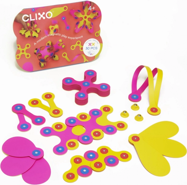 Blocs magnétiques Clixo Crew pack, rose et jaune