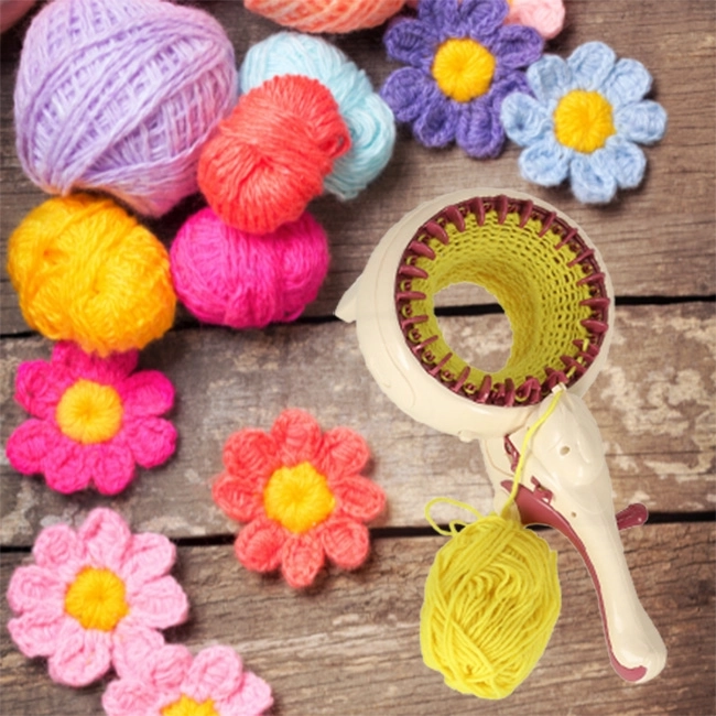 Ensemble de fils à tricoter pour métier à tisser + accessoires