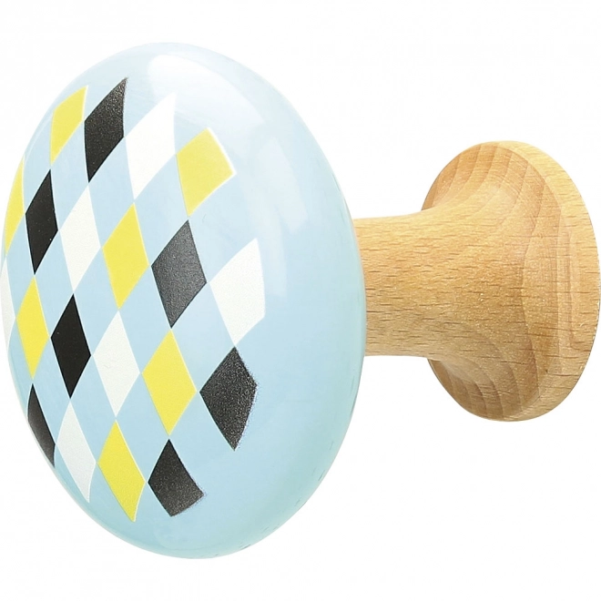Crochets muraux en bois pour enfants Chouette et Losanges colorés