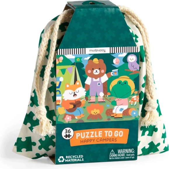 Puzzle Mudpuppy Les Joyeux Campeurs dans un Sac en Tissu