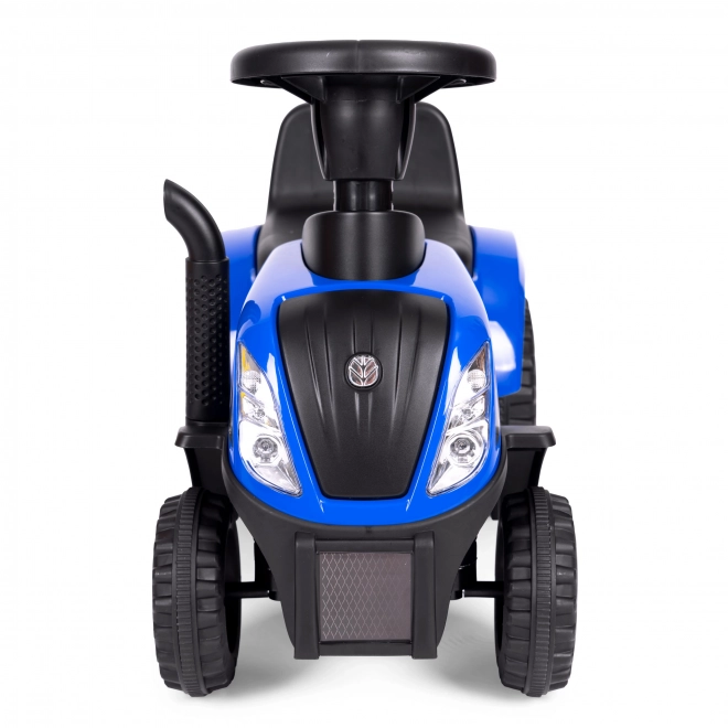 Tracteur pour enfants avec remorque, volant interactif, sons, couleur bleue
