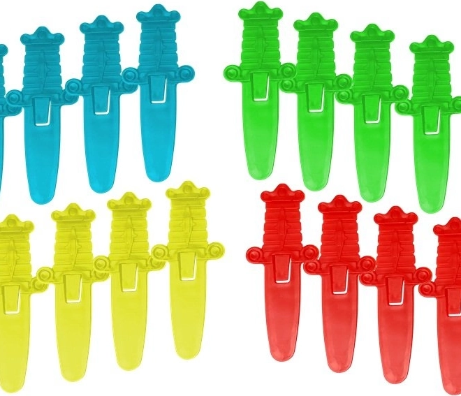 Petites épées colorées et roue de la chance