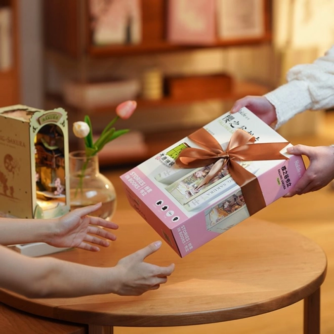 RoboTime Puzzle 3D Serrure de Livres "Falling Sakura" (en bois)