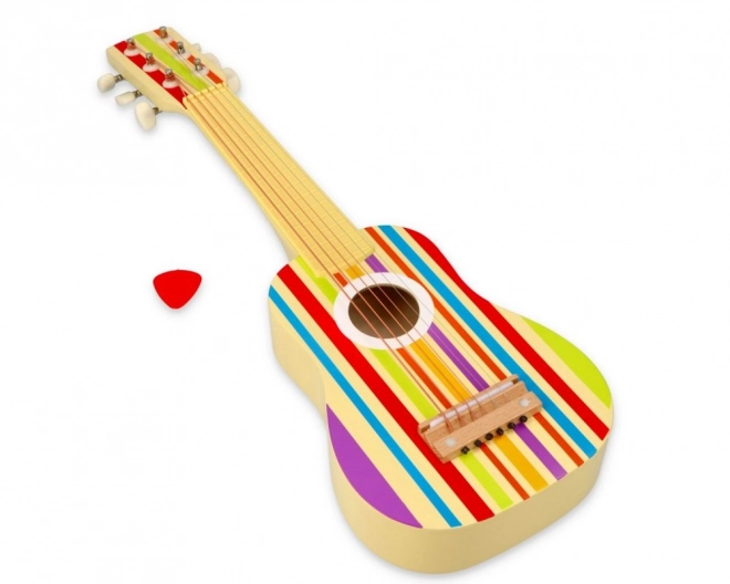 Guitare en bois à six cordes arc-en-ciel