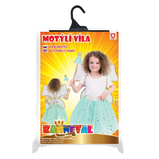 Costume pour enfant fée verte avec baguette et ailes
