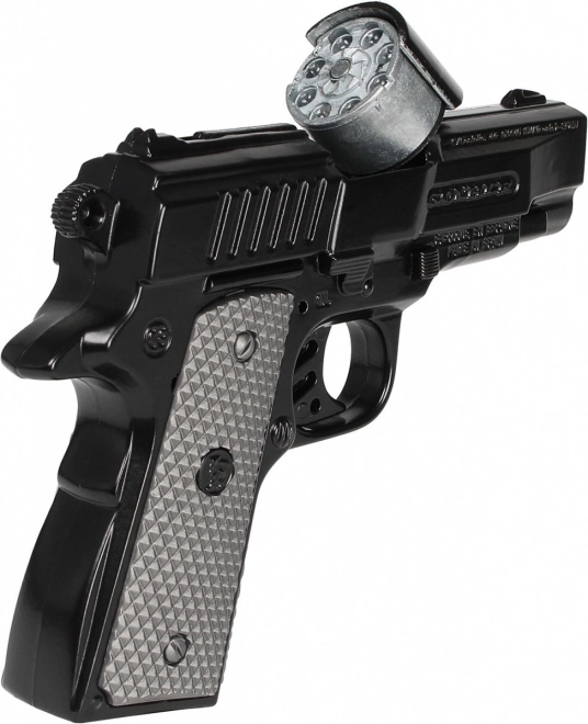 Pistolet de police noir en métal 8 coups