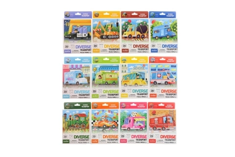 Puzzle joyeux avec motif de transport