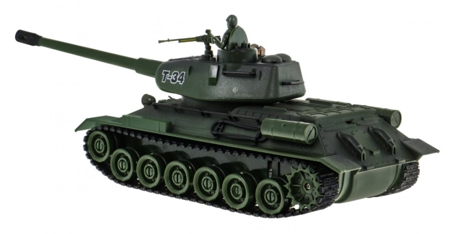 Chars radiocommandés 2 T-34 vs. Tiger pour enfants 3+ Modèles à tir 1:28 + Grande bataille de chars + Sons lumineux