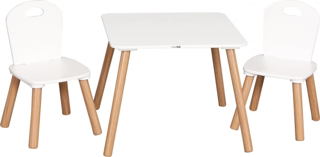 FreeOn Table en bois avec chaises Athena blanc