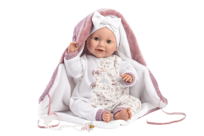 Llorens 74040 NOUVEAU-NÉ - poupée réaliste clignotante avec sons et corps en tissu doux - 42 cm