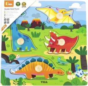 Puzzle en bois à chevilles Dinosaures Viga