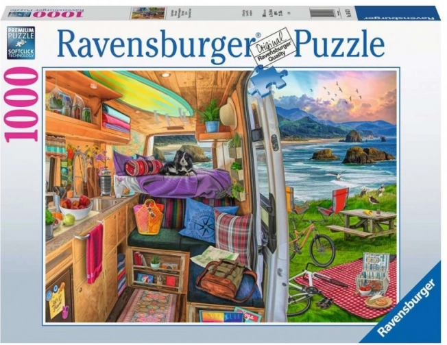 Puzzle 2D 1000 pièces Vue depuis un camping-car