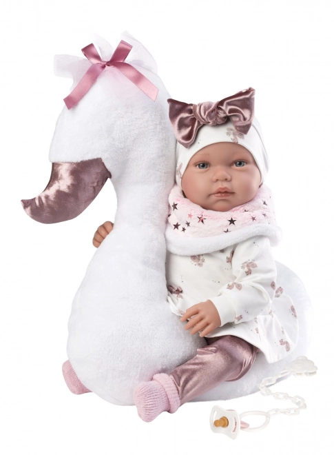 Llorens 84456 NOUVEAU-NÉ - poupée réaliste bébé avec sons et corps en tissu doux - 44 cm