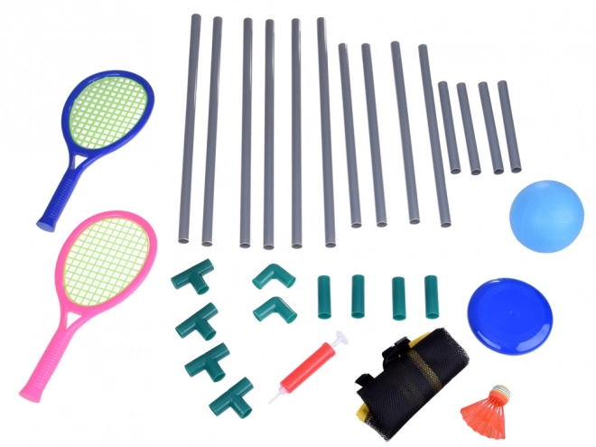 Ensemble sportif 3 en 1 : Filet de volley-ball, set de badminton, disque volant