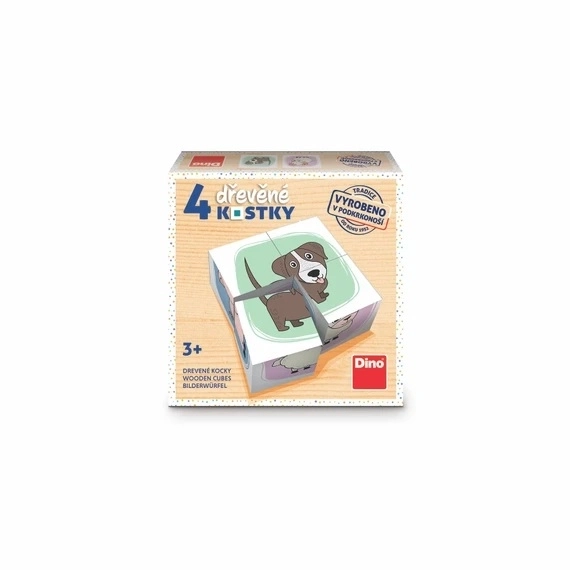 DINO Cubes d'images Animaux, 4 cubes