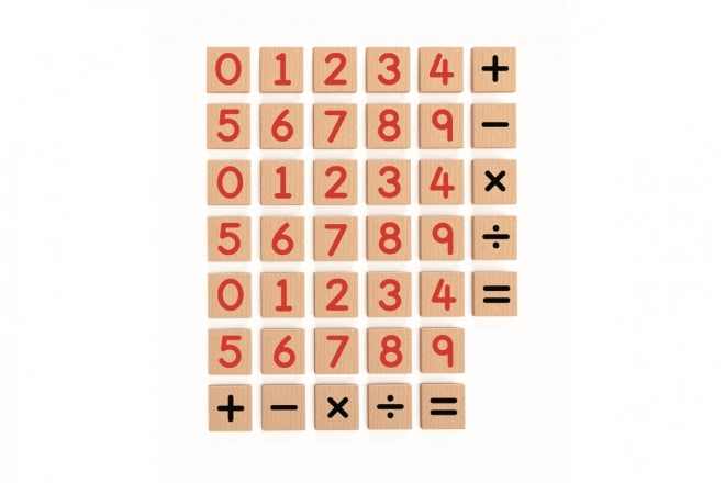 Nombres en bois magnétiques 40 pcs