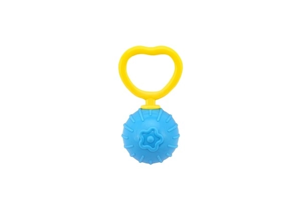 Hochet boule rétro plastique 18cm diamètre 5cm mix couleur dans un sac 0m+