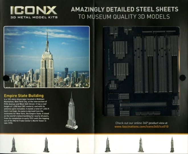 Modèle métallique 3D Empire State Building METAL EARTH
