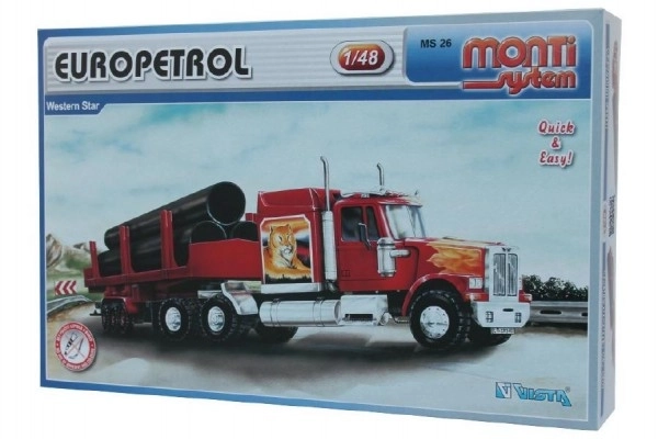 Jeu de construction Monti Système MS 26 Europetrol Western Star 1:48 en boîte 32x20,5x7,5cm