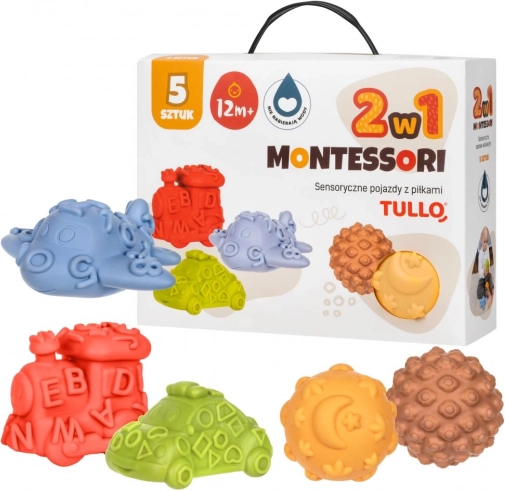 Véhicules sensoriels avec balles 2‑en‑1 Tullo