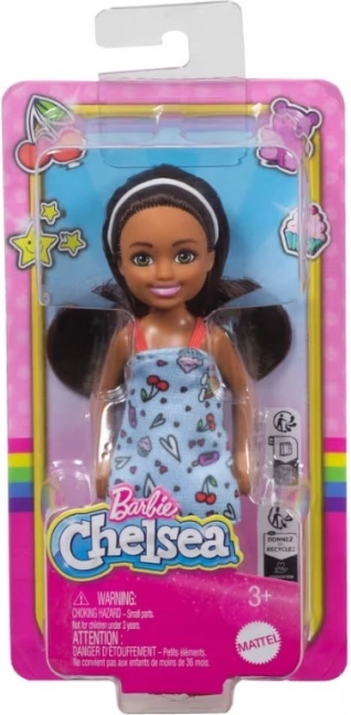 Poupée BARBIE Chelsea – petite robe bleue à imprimé multicolore
