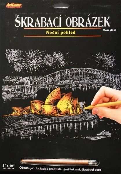 Tableau à gratter vue nocturne