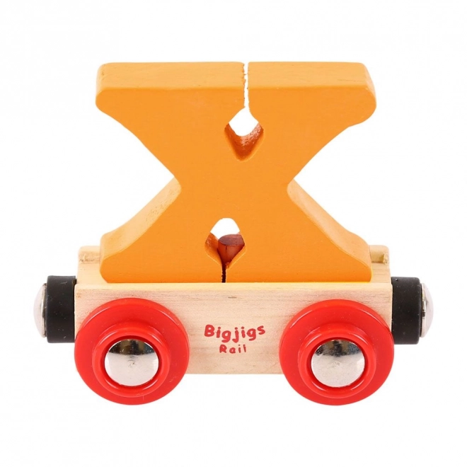 Bigjigs Rail Wagon pour circuit de train en bois - Lettre X