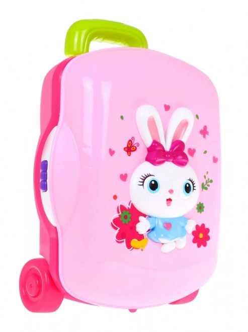 Toilette interactive 2 en 1 valise rose pour filles 2+ Mélodies Lumières + accessoires