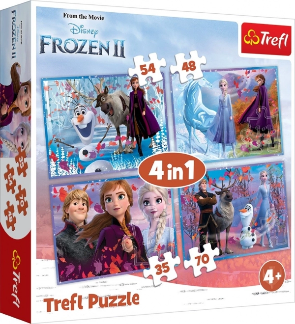 Puzzle 4en1 La Reine des Neiges II/Frozen II dans une boîte 28x28x6cm