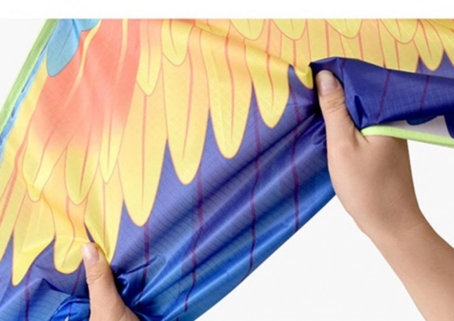 Grand cerf-volant oiseau longue queue rubans perroquet coloré 250cm x 140cm