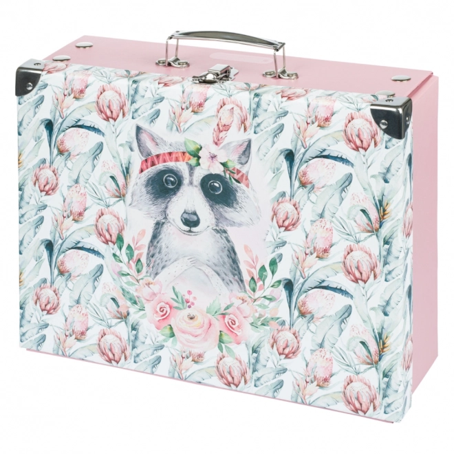 BAAGL Valise scolaire pliable Raton laveur avec ferrures