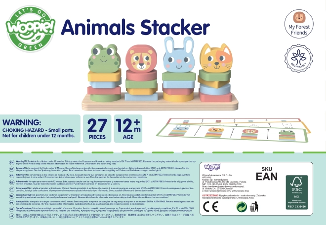 Woopie Montessori Pyramid d'animaux 27 pcs