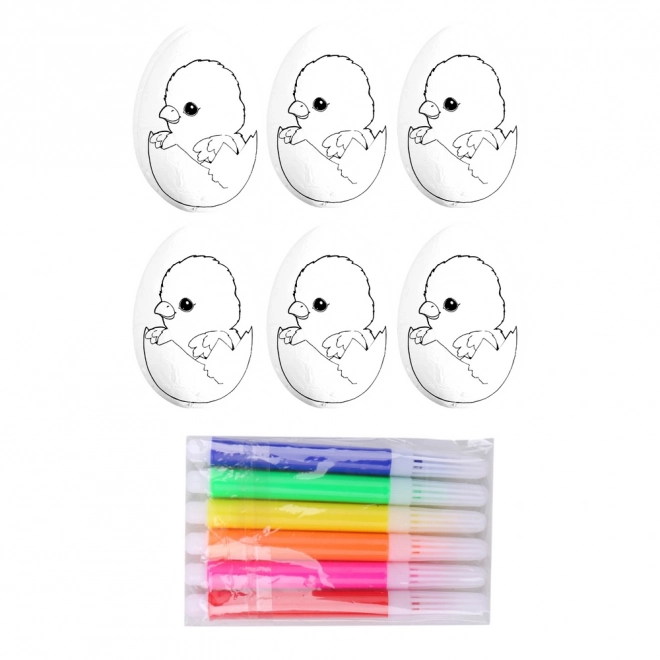 Oeufs en polystyrène de Pâques à peindre avec des feutres