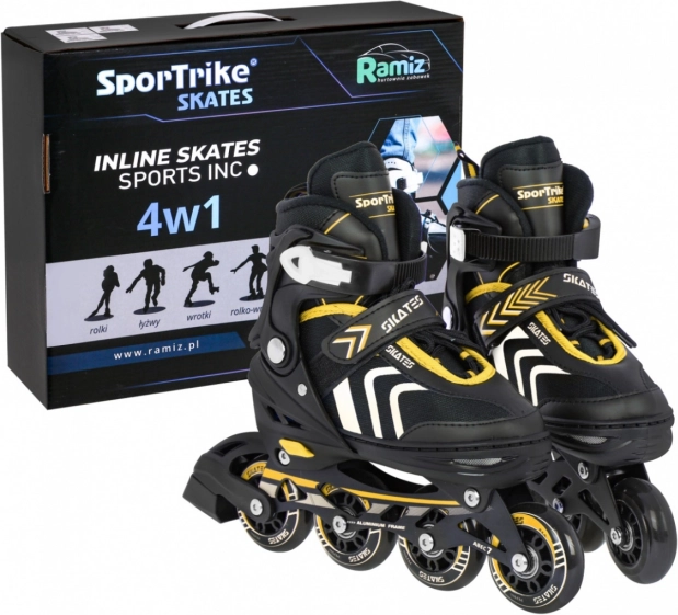 Ensemble de patins pour enfants 4-en-1 taille 34–38 – jaune