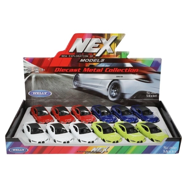 Auto Welly BMW M4 métal/plastique 12cm 4 couleurs à friction