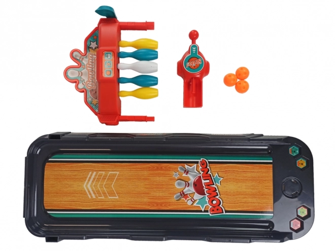Mini Bowling Arcade Game Launcher Track Cards