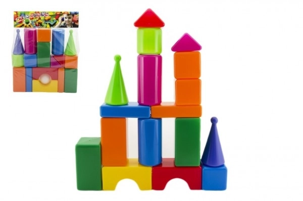 Grandes blocs de construction 18pcs en plastique dans un sac 40x53x8cm