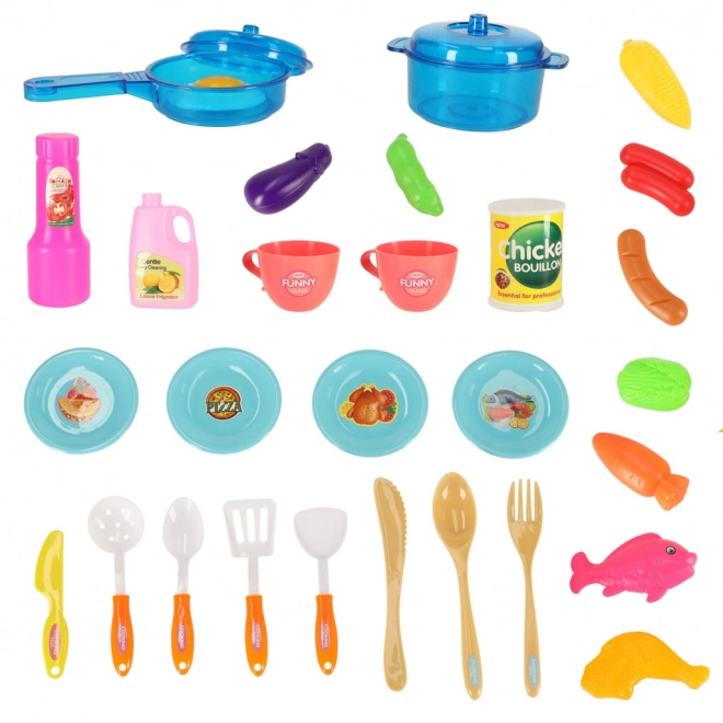 Cuisine amusante pour enfants avec four, brûleurs, sons et lumières