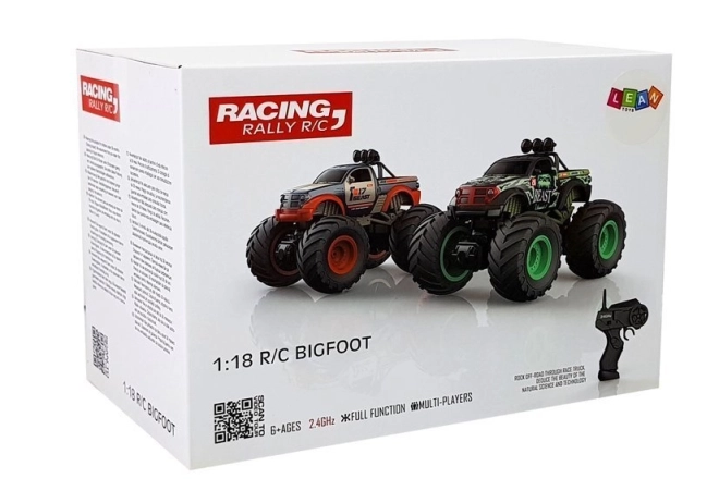 Voiture tout-terrain avec de grandes roues Bigfoot à télécommande 2.4G 1:18 jaune