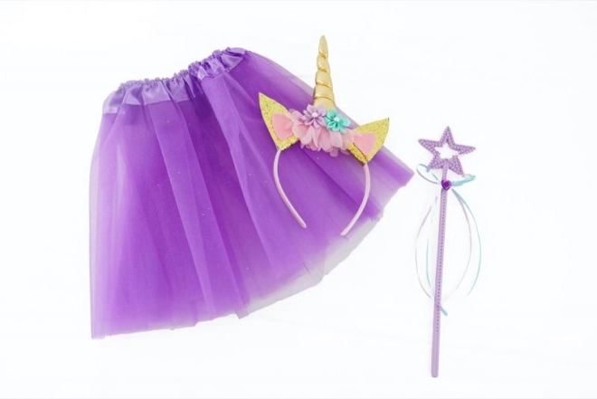 Set de déguisement licorne pour enfants – tutu, serre-tête et baguette