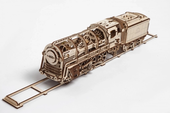 Puzzles mécaniques en bois UGEARS - Locomotive à vapeur avec tender