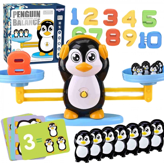 Balance d'équilibre Woopie avec pingouins pour l'apprentissage des mathématiques